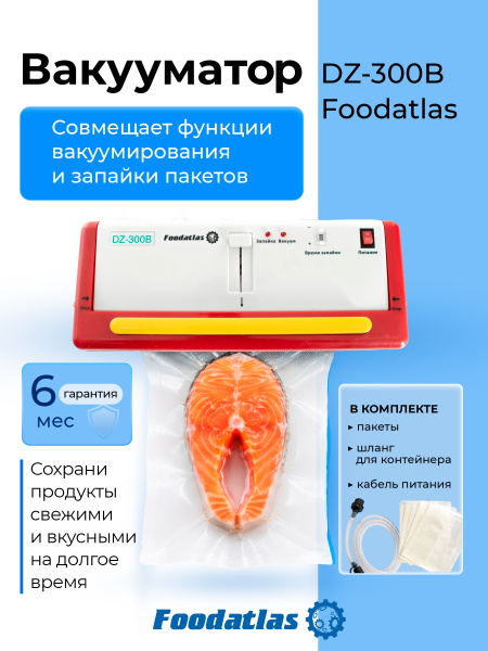 Вакуумный упаковщик c удалением жидкости DZ-300B Foodatlas Pro